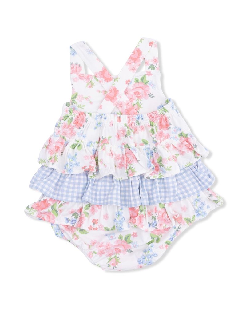 Angel Dear Cute Little Roses Ruffle Sunsuit