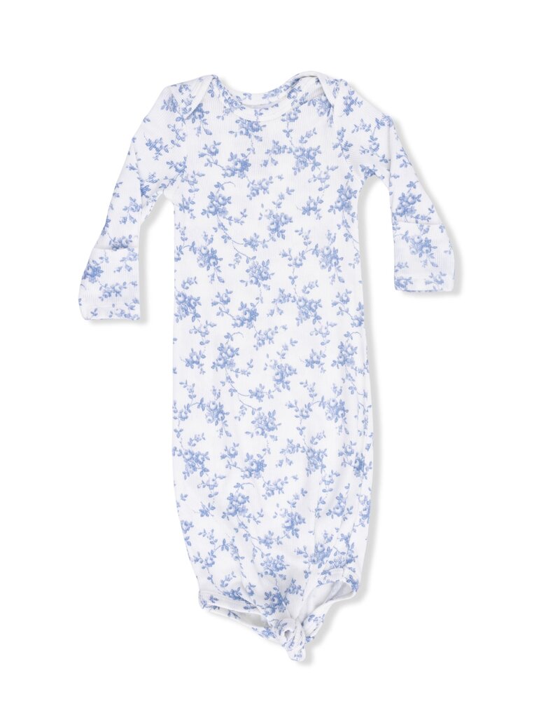 Angel Dear Baby Blue Vines Floral Knotted Gown w/Headband