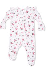 Angel Dear Pink Rosettes 2 Way Ruffle Sleeve Zipper Footie