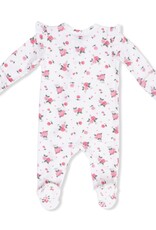 Angel Dear Pink Rosettes 2 Way Ruffle Sleeve Zipper Footie