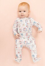 Angel Dear Juleps Floral Patchwork 2 Way Ruffle Back Zipper Footie