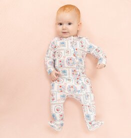 Angel Dear Juleps Floral Patchwork 2 Way Ruffle Back Zipper Footie