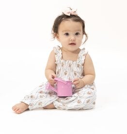 Angel Dear Heirloom Rose Stripe Ruffly Strap Overall