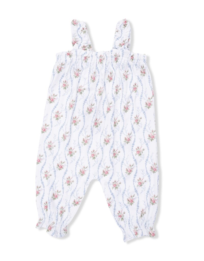 Angel Dear Heirloom Rose Stripe Ruffly Strap Overall