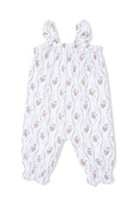 Angel Dear Heirloom Rose Stripe Ruffly Strap Overall