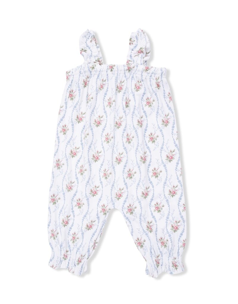 Angel Dear Heirloom Rose Stripe Ruffly Strap Overall