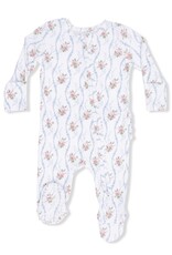 Angel Dear Heirloom Rose Stripe 2 Way Ruffle Back Zipper Footie