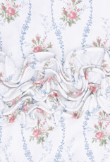 Angel Dear Heirloom Rose Stripe 2 Way Ruffle Back Zipper Footie