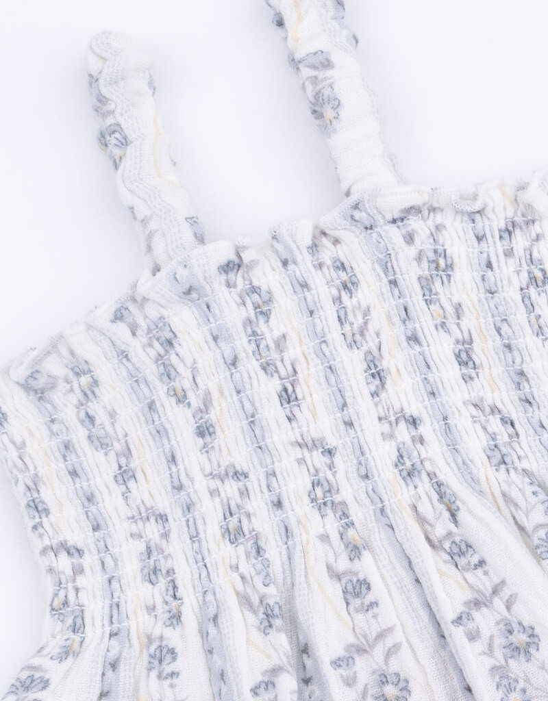 Angel Dear Kimberly Floral Stripe Smocked Romper