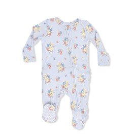 Angel Dear Country Stitch Floral 2 Way Ruffle Back Zipper Footie