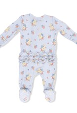Angel Dear Country Stitch Floral 2 Way Ruffle Back Zipper Footie