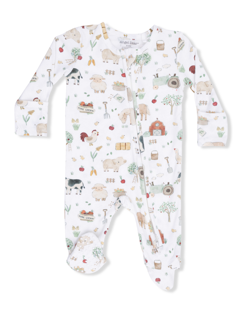 Angel Dear Cute Farm Animals Uni 2 Way Zipper Footie