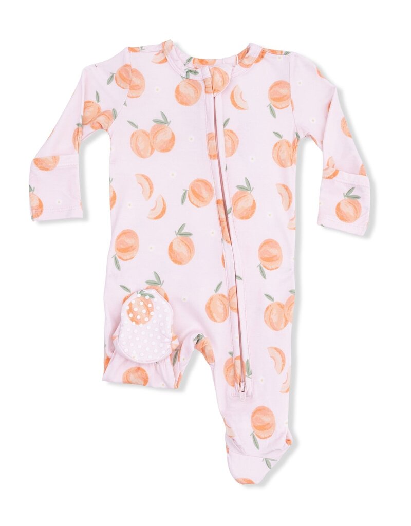 Angel Dear Sweet Peach 2 Way Ruffle Back Zipper Footie