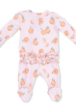Angel Dear Sweet Peach 2 Way Ruffle Back Zipper Footie