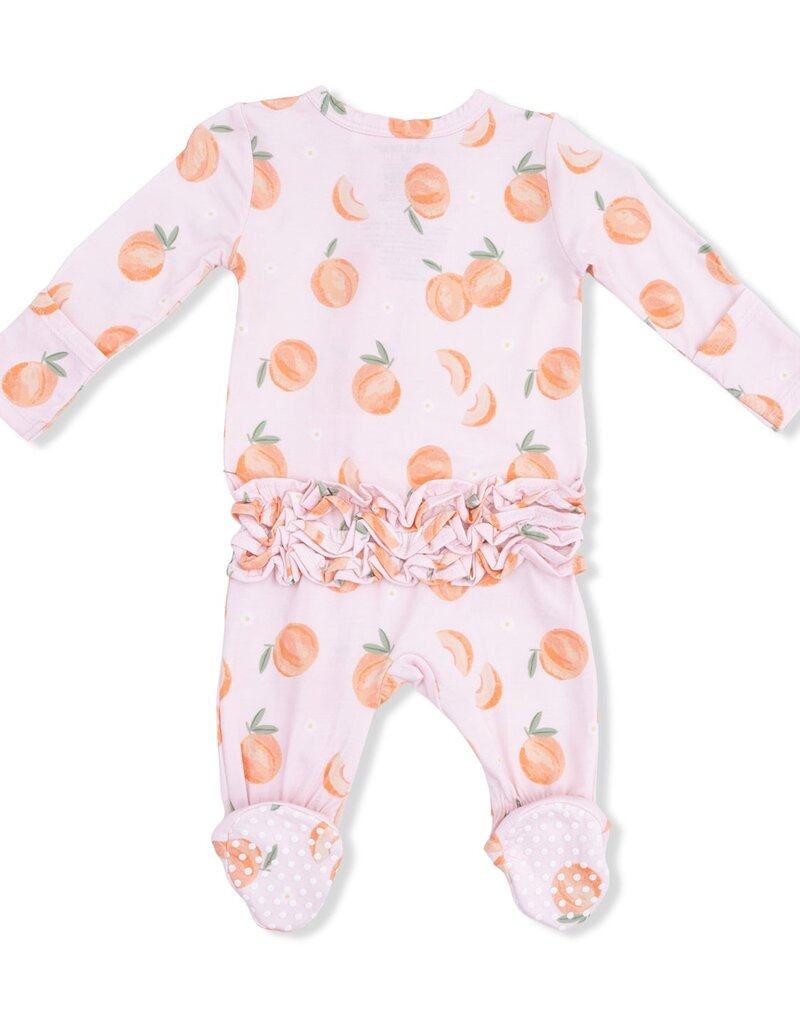 Angel Dear Sweet Peach 2 Way Ruffle Back Zipper Footie