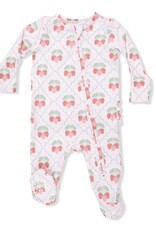 Angel Dear Sweet Strawberries 2 Way Ruffle Back Zipper Footie