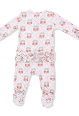 Angel Dear Sweet Strawberries 2 Way Ruffle Back Zipper Footie