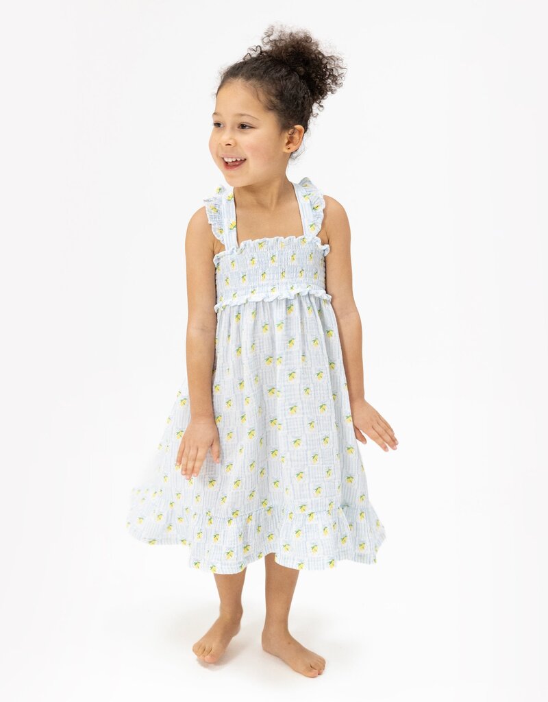 Angel Dear Lovely Lemons Smocked Ruffle Sundress w/Bloomer