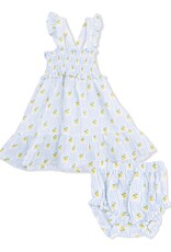 Angel Dear Lovely Lemons Smocked Ruffle Sundress w/Bloomer