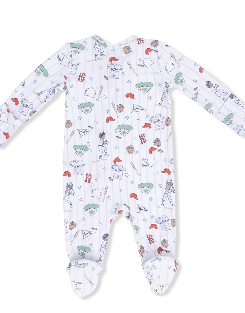 Angel Dear Home Run Baseball 2 Way Zipper Footie