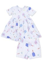 Angel Dear Floral Pickleball Twirly Dress Cartwheel Short