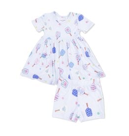 Angel Dear Floral Pickleball Twirly Dress Cartwheel Short