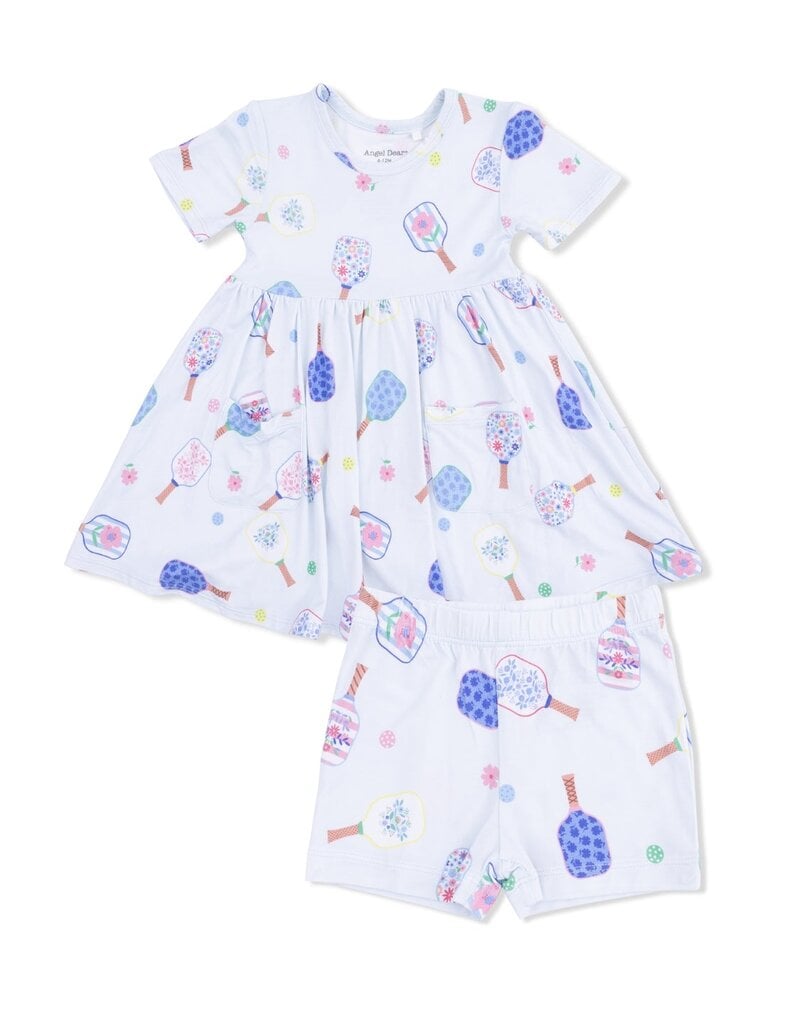 Angel Dear Floral Pickleball Twirly Dress Cartwheel Short