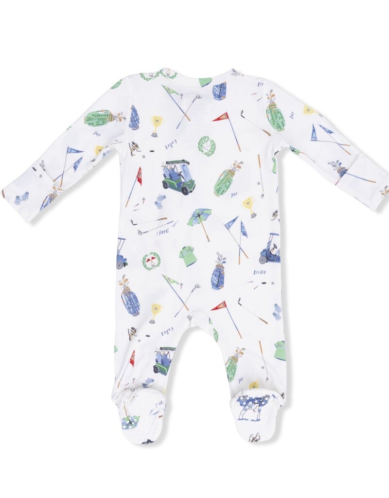 Angel Dear Golf Things 2 Way Zipper Footie White
