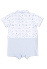 Angel Dear Golf Trellis Blue Short Playsuit