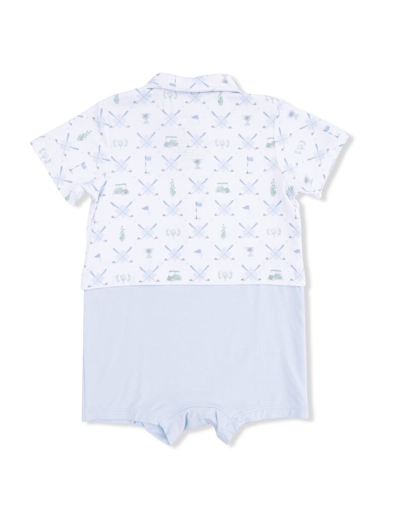 Angel Dear Golf Trellis Blue Short Playsuit