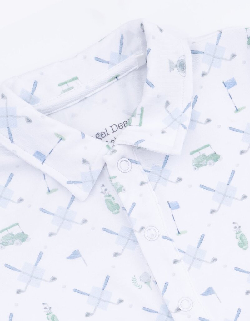 Angel Dear Golf Trellis Blue Short Playsuit