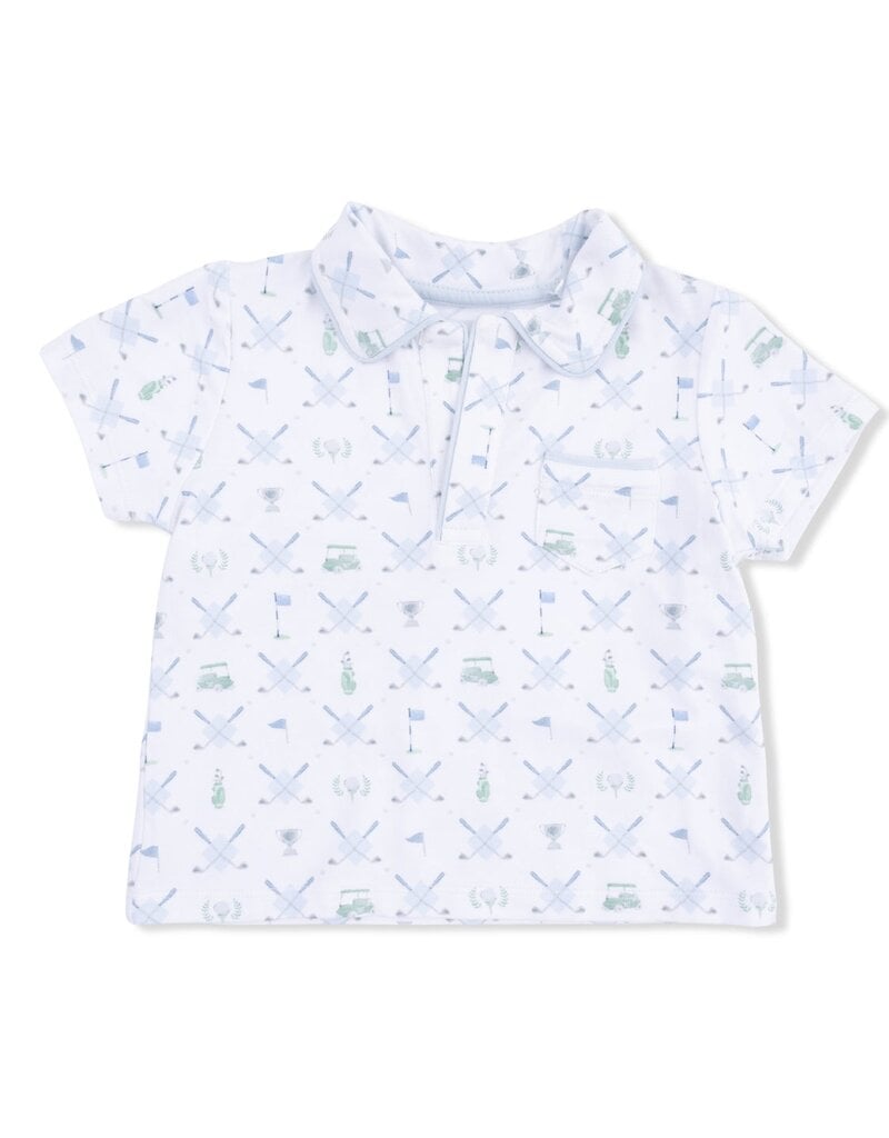 Angel Dear Golf Trellis Blue Polo w/Casual Short