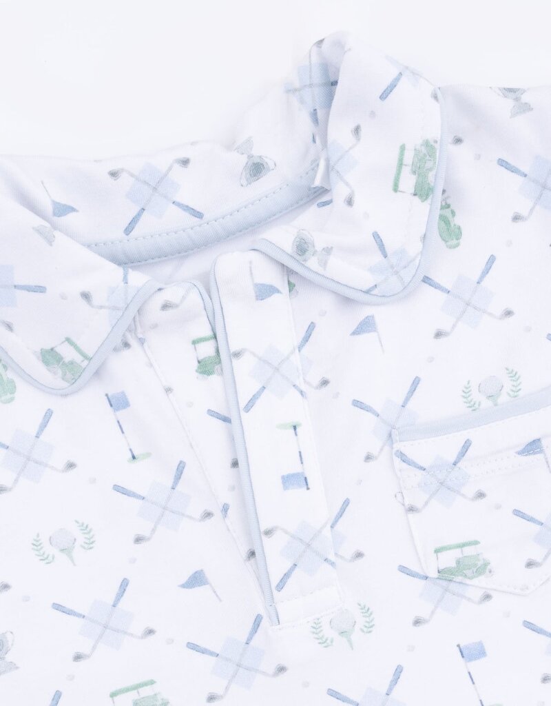 Angel Dear Golf Trellis Blue Polo w/Casual Short