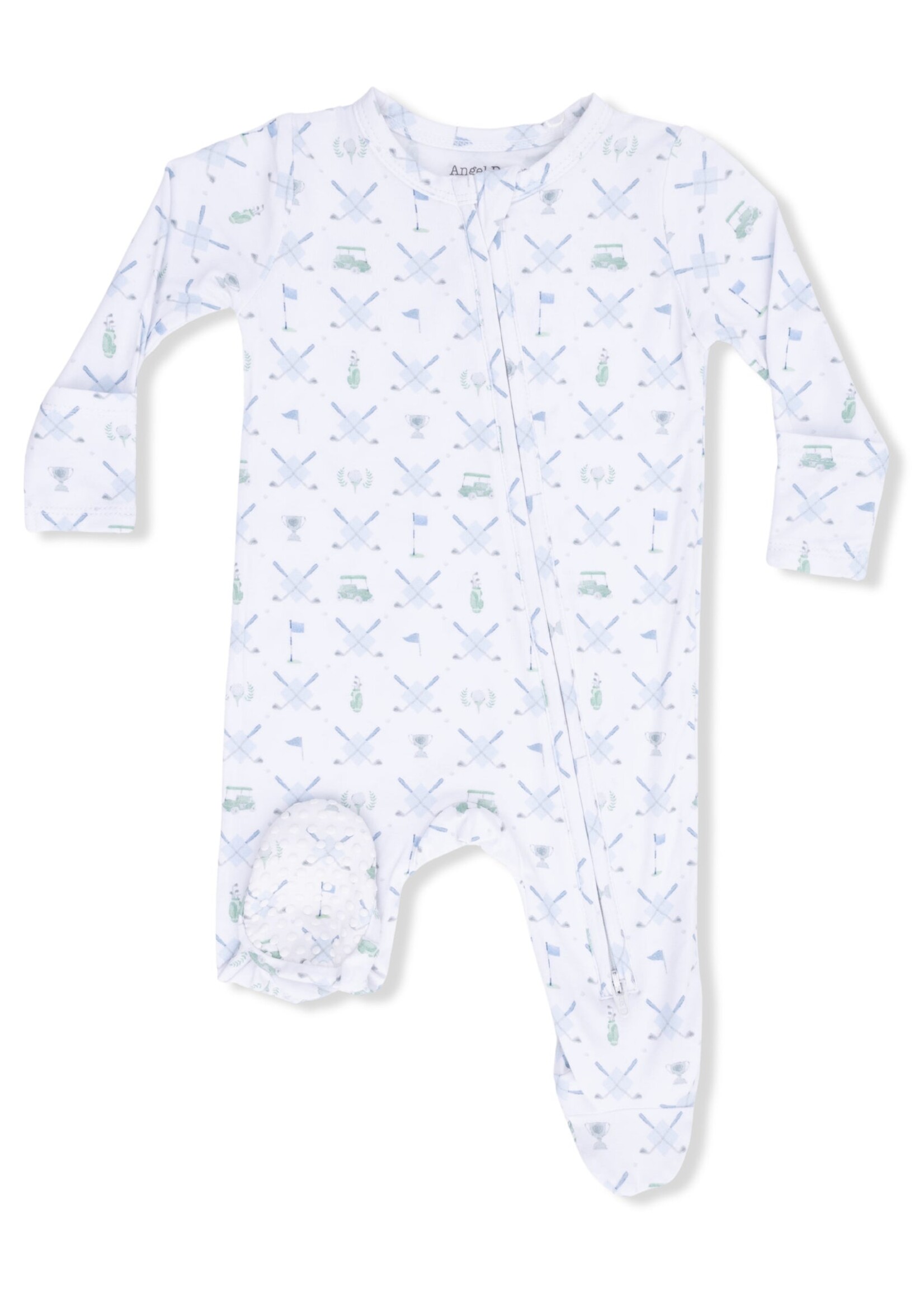 Angel Dear Golf Trellis Blue 2 Way Zipper Footie