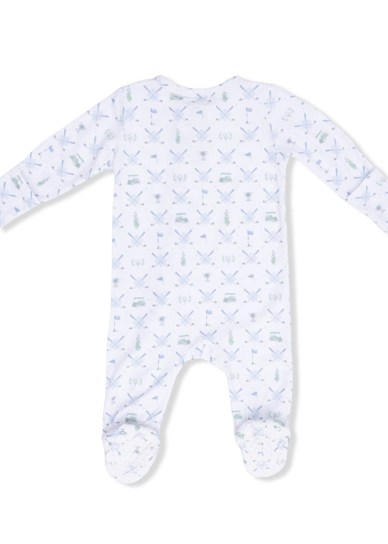 Angel Dear Golf Trellis Blue 2 Way Zipper Footie