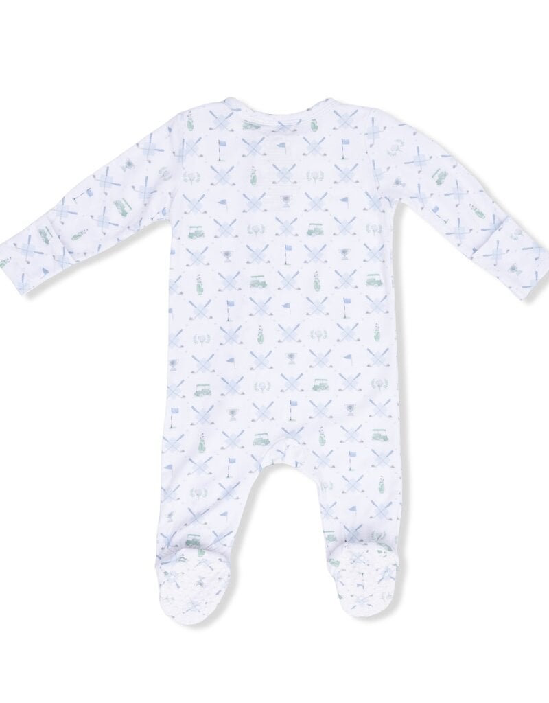 Angel Dear Golf Trellis Blue 2 Way Zipper Footie