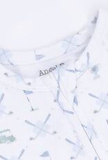 Angel Dear Golf Trellis Blue 2 Way Zipper Footie