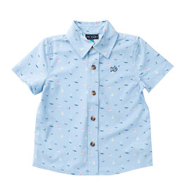 Prodoh SALE S/S Button Down Windsurfer Boats Bay Print