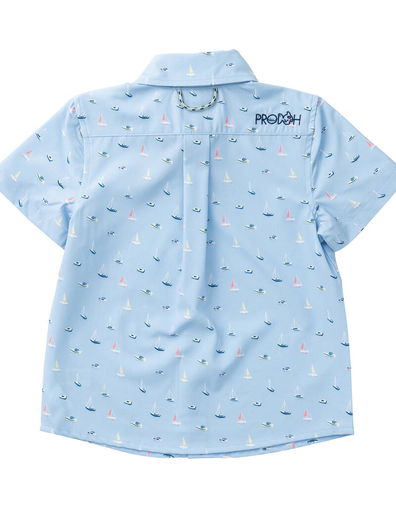 Prodoh S/S Button Down Windsurfer Boats Bay Print