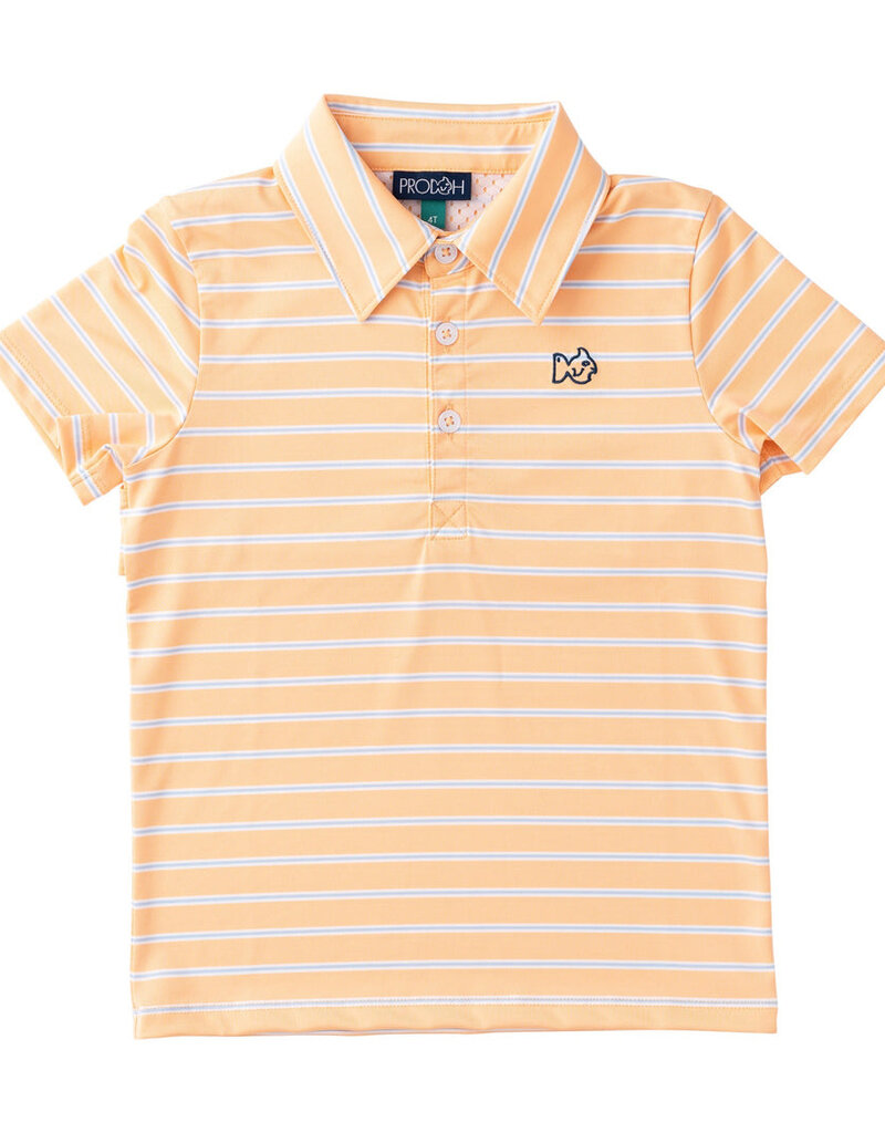 Prodoh S/S Pro Perf Polo Orange Chiffon Stripe
