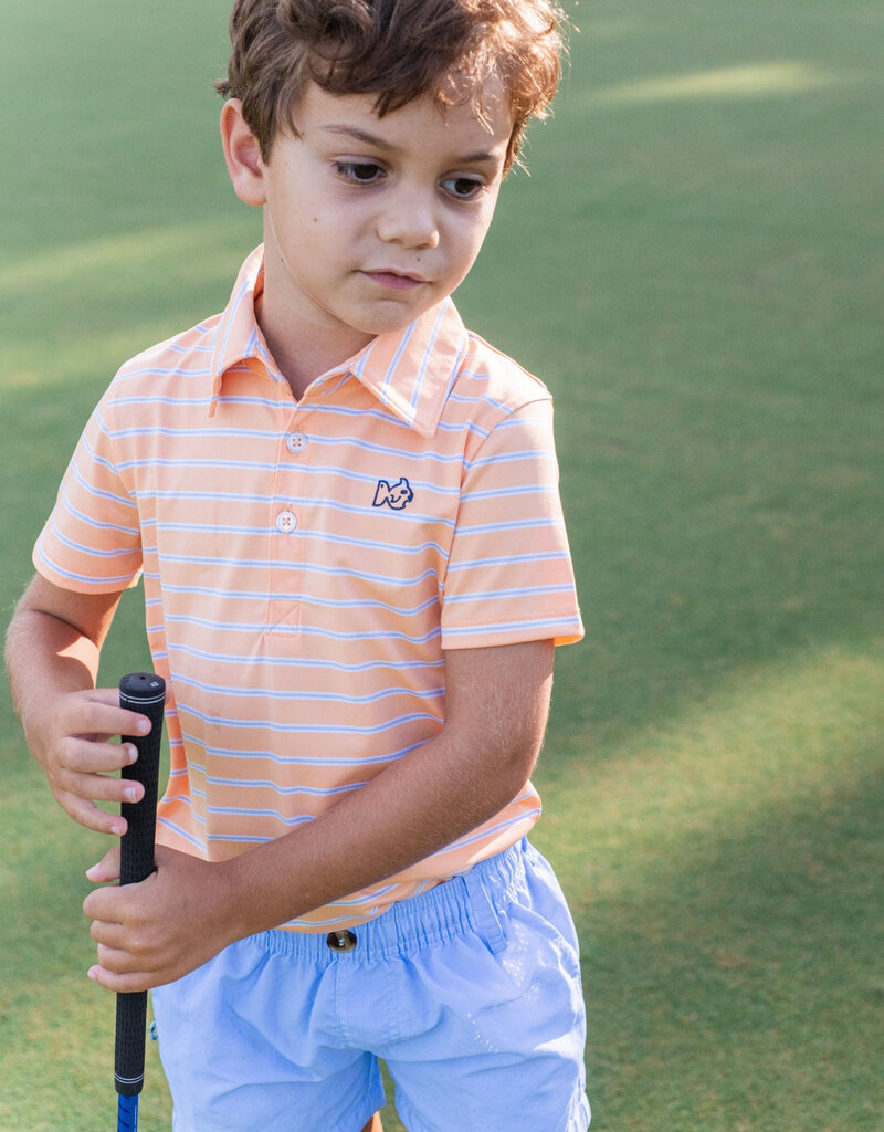 Prodoh S/S Pro Perf Polo Orange Chiffon Stripe