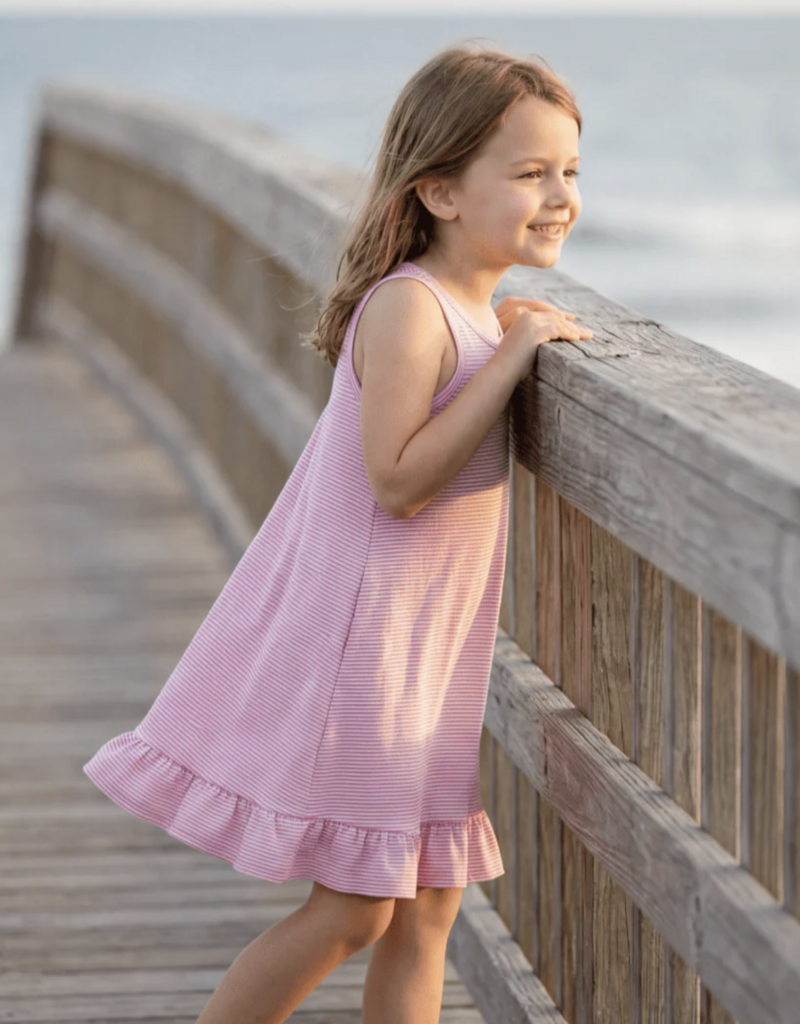Sweet Bamboo Summer Boho Dress Pink Stripe
