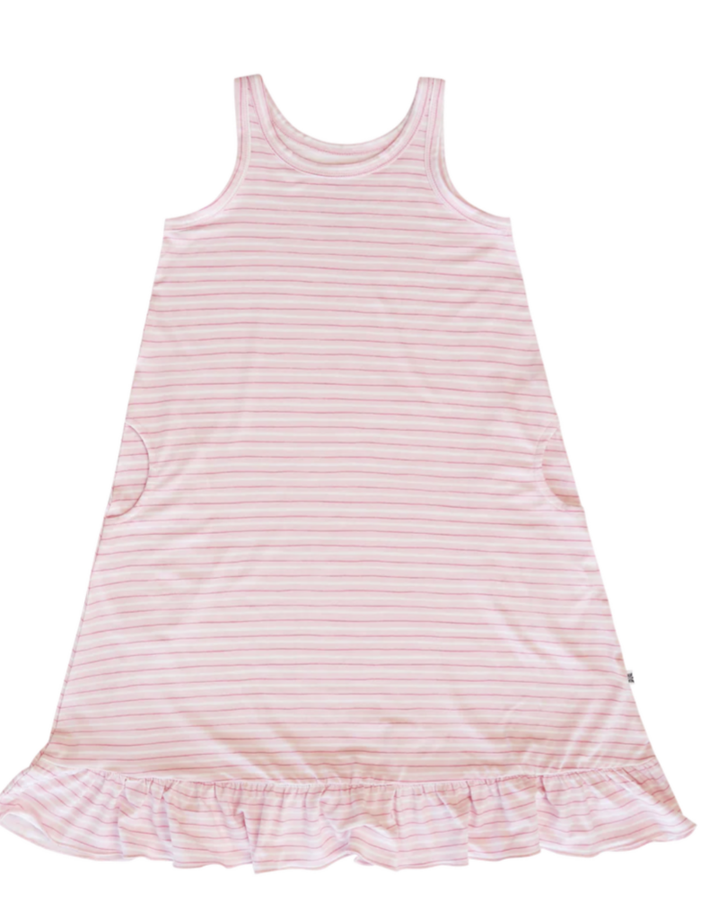 Sweet Bamboo Summer Boho Dress Pink Stripe