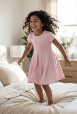 Sweet Bamboo Cap Sleeve Swirly Girl Pink Stripe