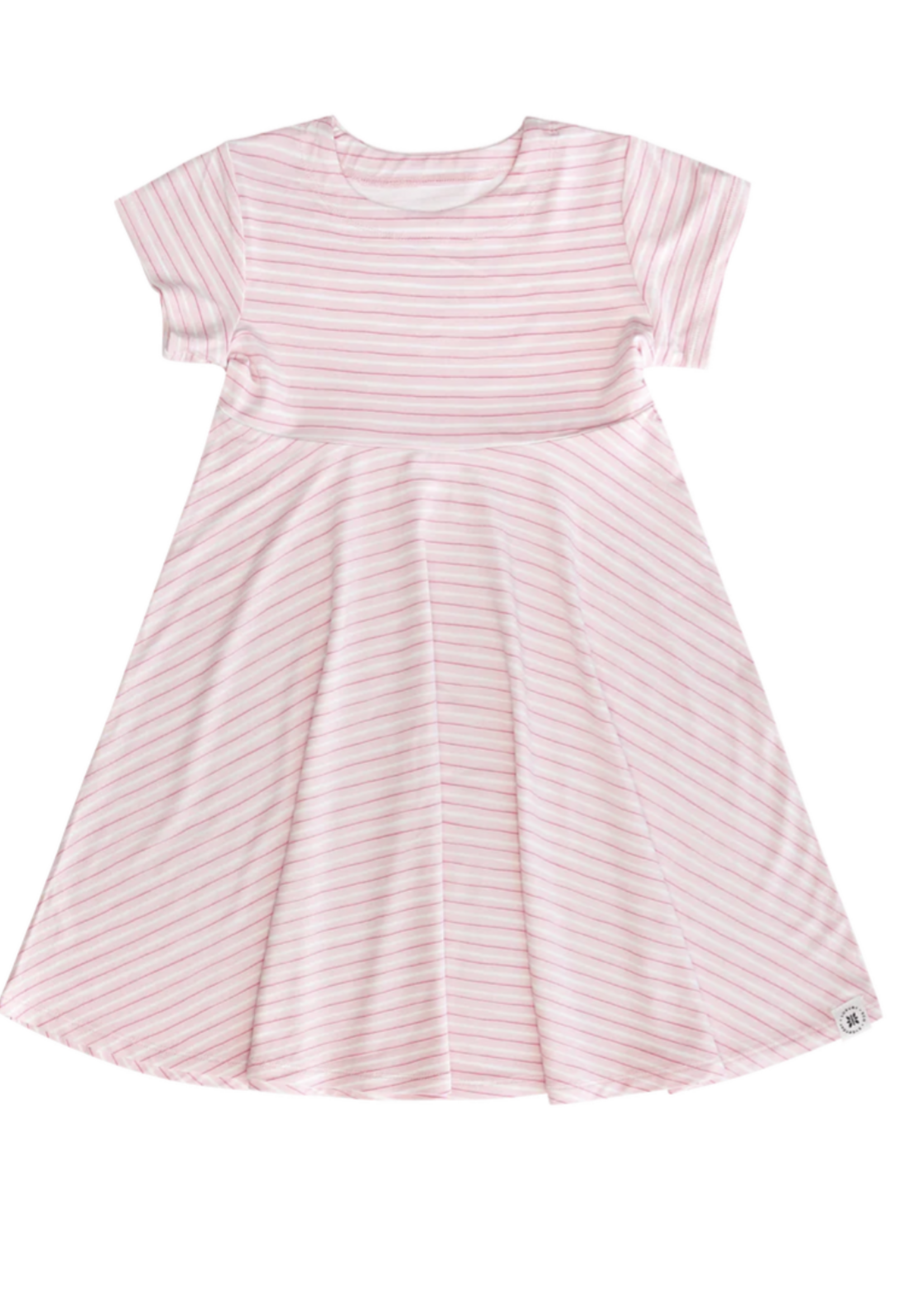 Sweet Bamboo Cap Sleeve Swirly Girl Pink Stripe