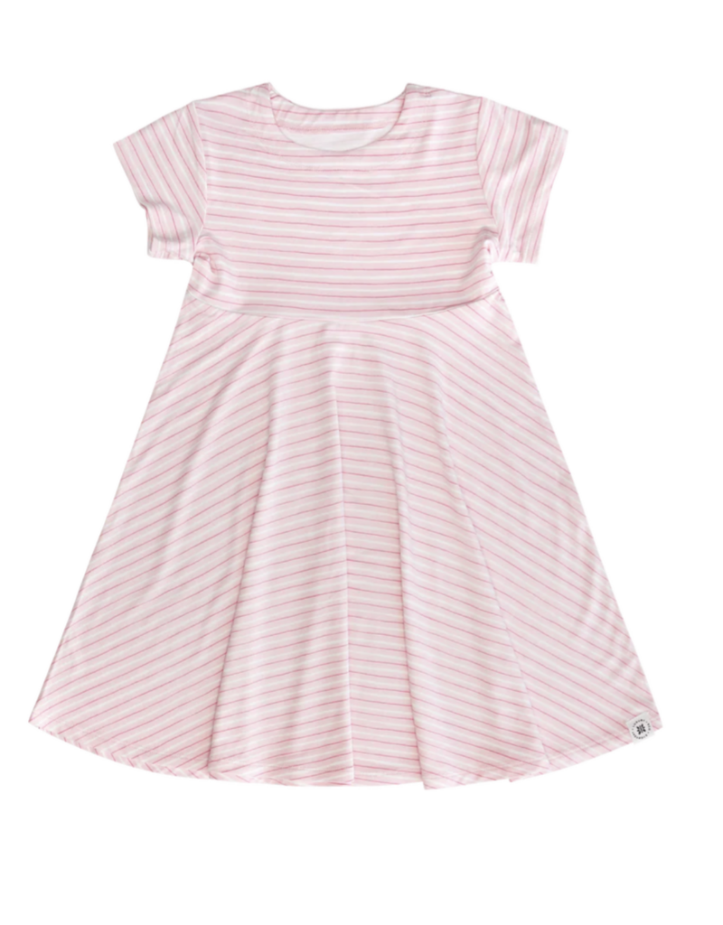 Sweet Bamboo Cap Sleeve Swirly Girl Pink Stripe
