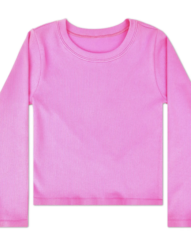 Iscream Pretty Pink Ribbed Long Sleeve Shirt