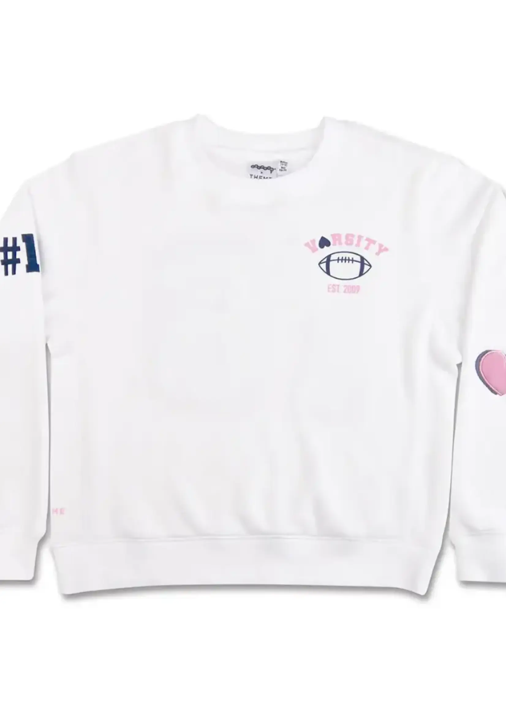 Iscream Theme Varsity White Sweatshirt