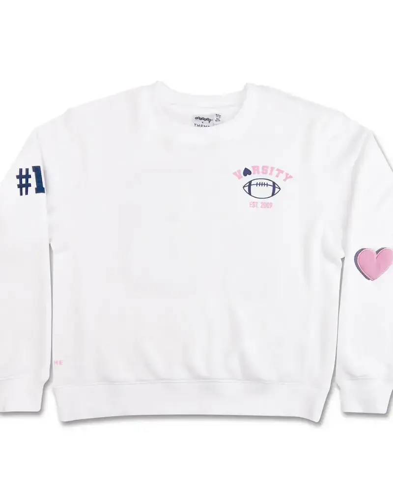 Iscream Theme Varsity White Sweatshirt