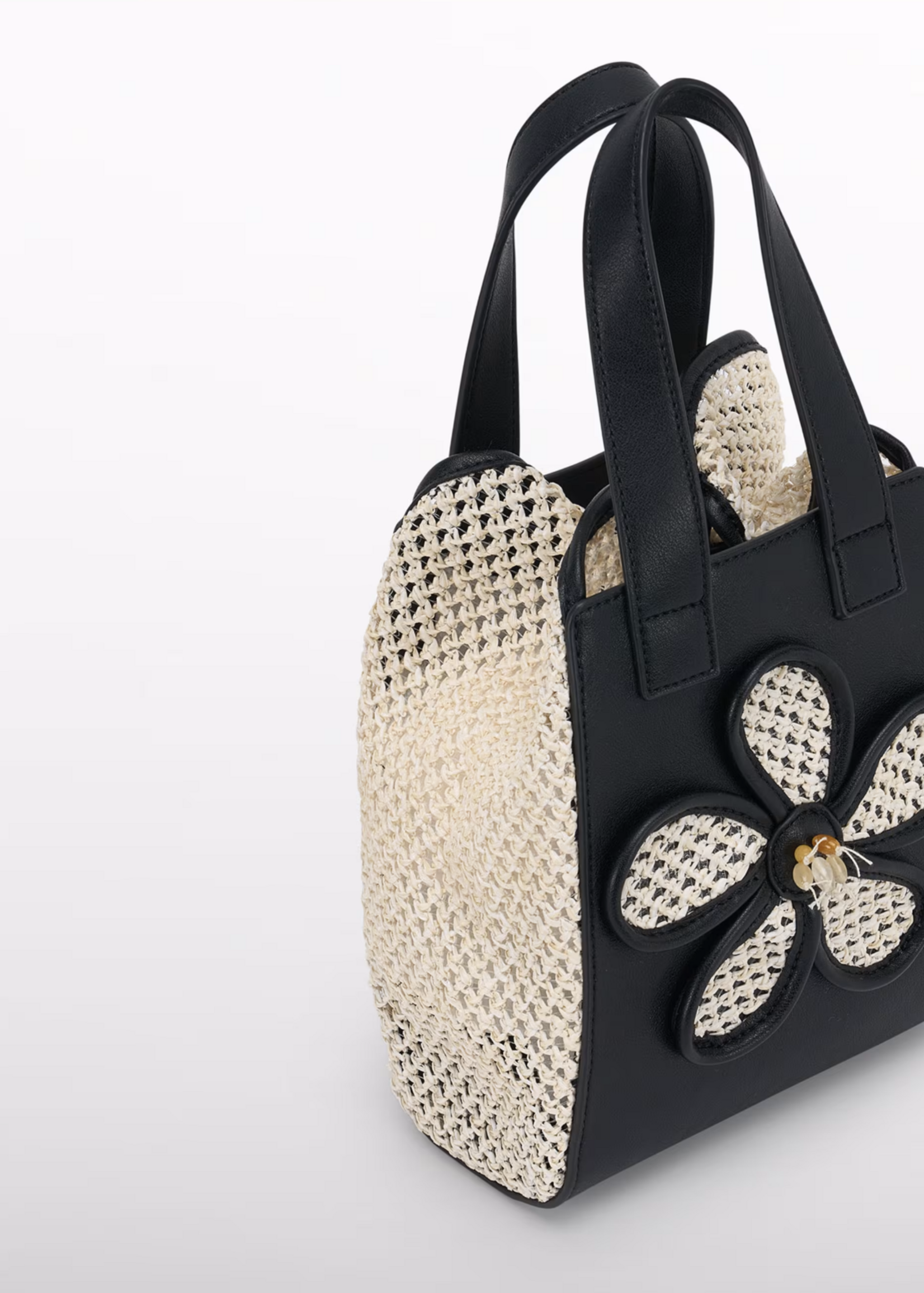 Abel & Lula Raffia bag w/Flower Detail